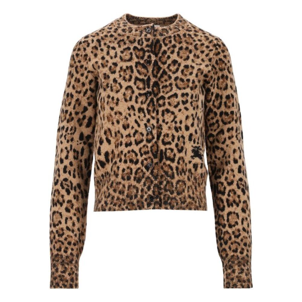 Burberry Women Animal Print Wool And Cashmere Cardigan